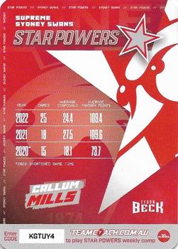 2023 AFL TeamCoach - Star Powers - Silver #SP-76 Callum Mills Back